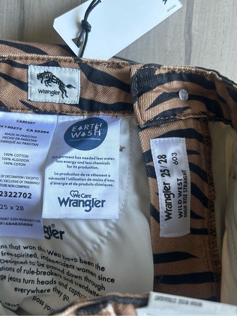 Wrangler Tiger Stripe High-Rise Jeans — Tan & Black - Picture 9 of 12